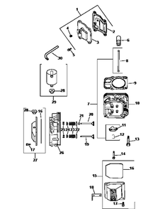 Head, Valve, Breather Diagram and Parts List for Z-FORCE44 17AH3AGL-17AH3AGL709-17AH3AGL710 Cub Cadet Lawn Tractor
